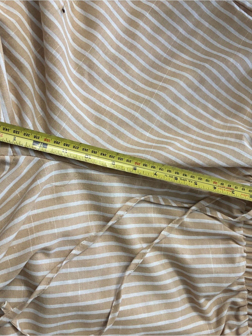 Beige and White Striped Straight-Leg Pants - Picture 6 of 12